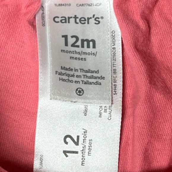 Carter's Toddler Baby Girls Pink Ruffle Short Shorts Size 12M Cotton - Picture 6 of 6